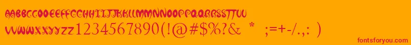 HotChocolateLatte Font – Red Fonts on Orange Background