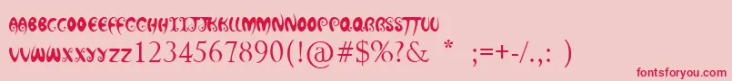 HotChocolateLatte Font – Red Fonts on Pink Background