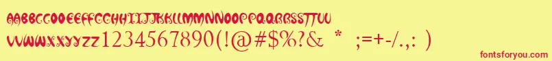 HotChocolateLatte Font – Red Fonts on Yellow Background