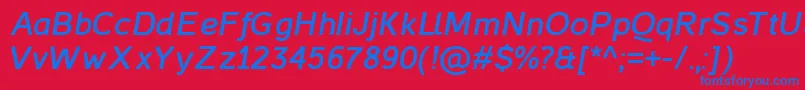 フォントCasperBoldItalic – 赤い背景に青い文字