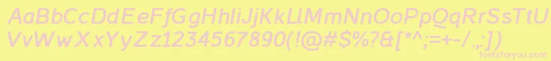 CasperBoldItalic Font – Pink Fonts on Yellow Background