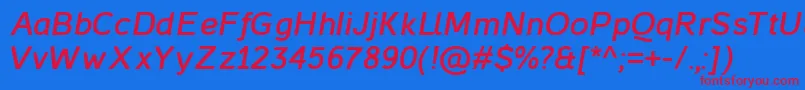 CasperBoldItalic Font – Red Fonts on Blue Background