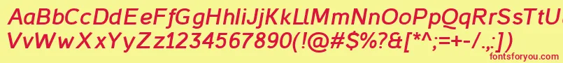 CasperBoldItalic Font – Red Fonts on Yellow Background