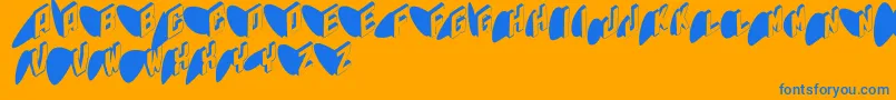 Typoshadows Font – Blue Fonts on Orange Background