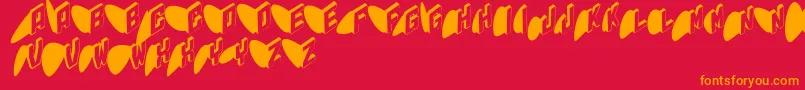 Typoshadows Font – Orange Fonts on Red Background