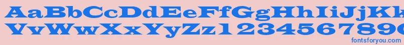 EvitaRegular Font – Blue Fonts on Pink Background