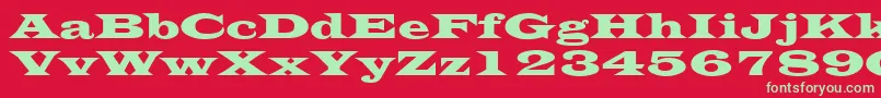 EvitaRegular Font – Green Fonts on Red Background