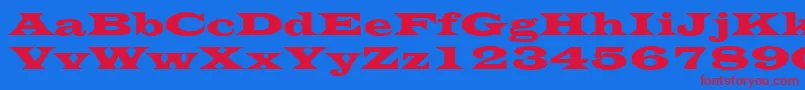 EvitaRegular Font – Red Fonts on Blue Background