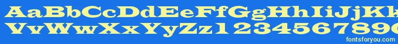 EvitaRegular Font – Yellow Fonts on Blue Background