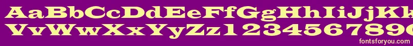 EvitaRegular Font – Yellow Fonts on Purple Background