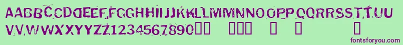 Puddleduck Font – Purple Fonts on Green Background