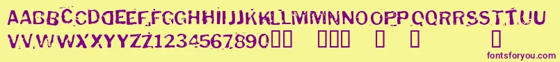 Puddleduck Font – Purple Fonts on Yellow Background