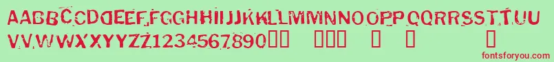 Puddleduck Font – Red Fonts on Green Background