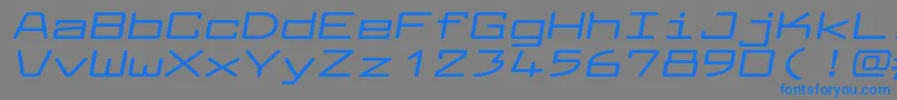 フォントLarabiefontxtBolditalic – 灰色の背景に青い文字