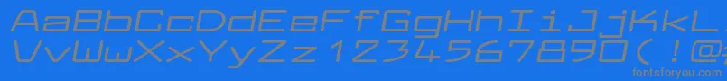 フォントLarabiefontxtBolditalic – 青い背景に灰色の文字