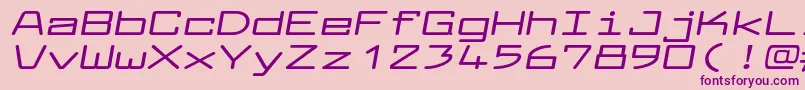 フォントLarabiefontxtBolditalic – ピンクの背景に紫のフォント