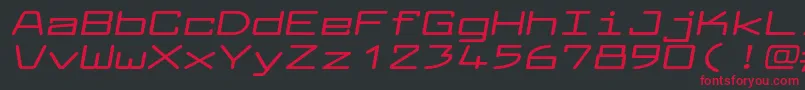 フォントLarabiefontxtBolditalic – 黒い背景に赤い文字