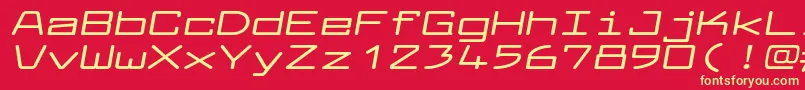 フォントLarabiefontxtBolditalic – 黄色の文字、赤い背景