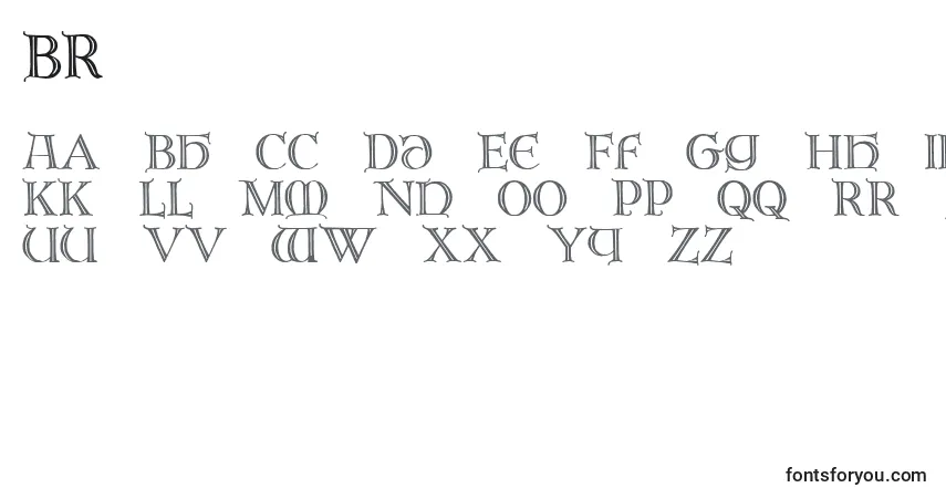 Schriftart Br – Alphabet, Zahlen, spezielle Symbole
