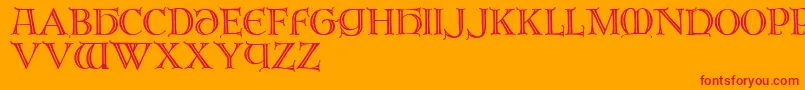 フォントBr – オレンジの背景に赤い文字