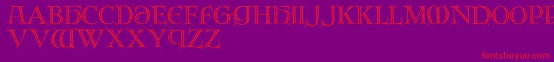 フォントBr – 紫の背景に赤い文字