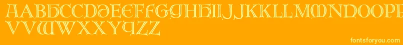 フォントBr – オレンジの背景に黄色の文字