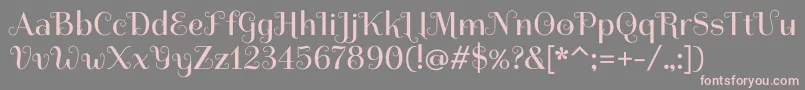 フォントSpiraxRegular – 灰色の背景にピンクのフォント