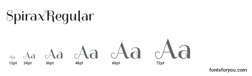 SpiraxRegular Font Sizes