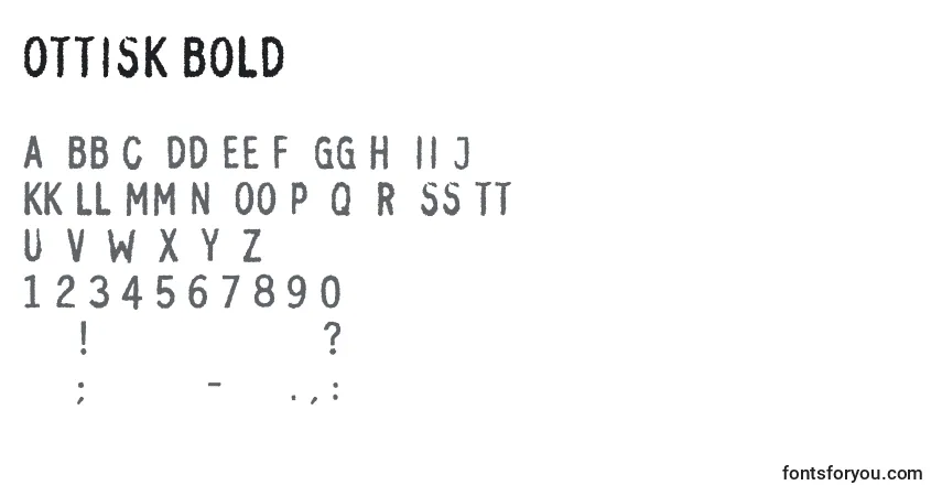 Шрифт OttiskcBold – алфавит, цифры, специальные символы