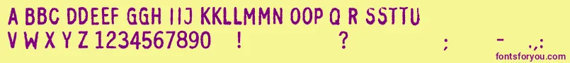 OttiskcBold Font – Purple Fonts on Yellow Background