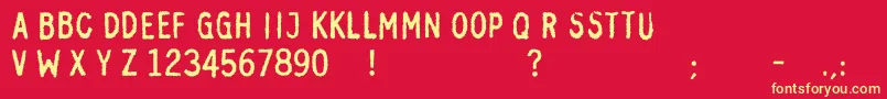 OttiskcBold Font – Yellow Fonts on Red Background