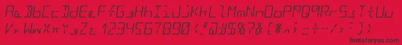 Segment16bItalic Font – Black Fonts on Red Background