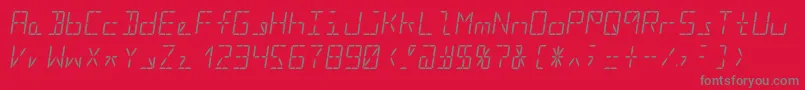 Segment16bItalic Font – Gray Fonts on Red Background