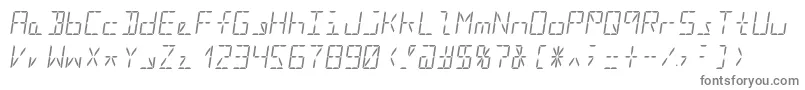 Segment16bItalic-fontti – harmaat kirjasimet valkoisella taustalla