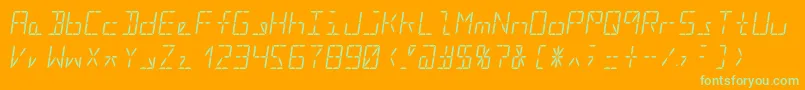 Segment16bItalic Font – Green Fonts on Orange Background