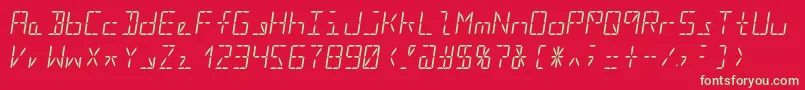 Segment16bItalic Font – Green Fonts on Red Background