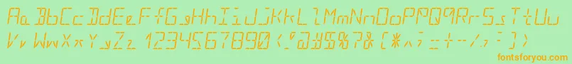 Segment16bItalic Font – Orange Fonts on Green Background