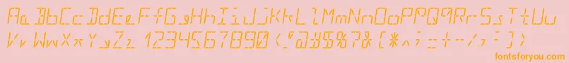 Segment16bItalic Font – Orange Fonts on Pink Background