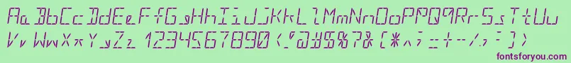 Segment16bItalic Font – Purple Fonts on Green Background