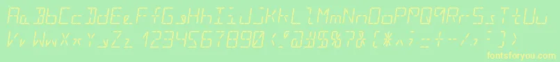 Segment16bItalic Font – Yellow Fonts on Green Background