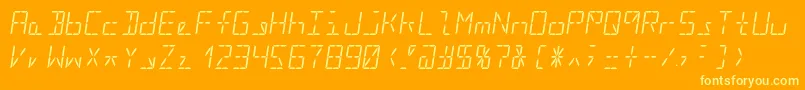 Segment16bItalic Font – Yellow Fonts on Orange Background