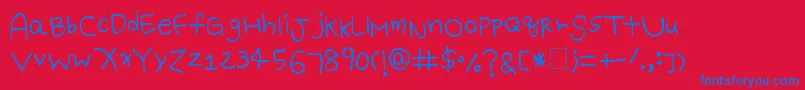 BattyGirl Font – Blue Fonts on Red Background