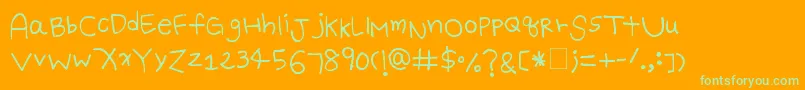 BattyGirl Font – Green Fonts on Orange Background