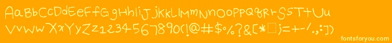 BattyGirl-Schriftart – Gelbe Schriften auf orangefarbenem Hintergrund