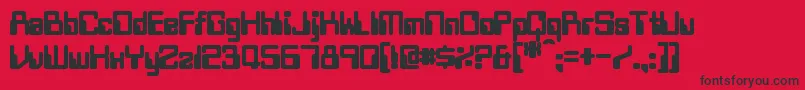 フォントTwobitBold – 赤い背景に黒い文字