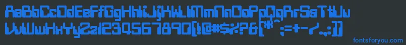 TwobitBold Font – Blue Fonts on Black Background