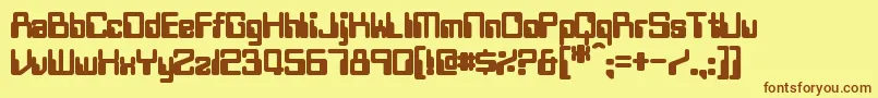 TwobitBold Font – Brown Fonts on Yellow Background