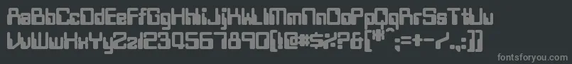 TwobitBold-fontti – harmaat kirjasimet mustalla taustalla
