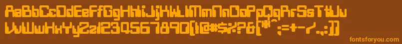 TwobitBold Font – Orange Fonts on Brown Background