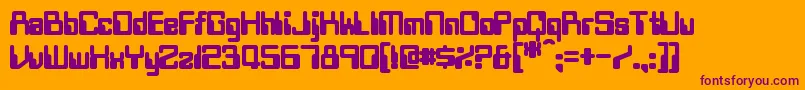 TwobitBold Font – Purple Fonts on Orange Background